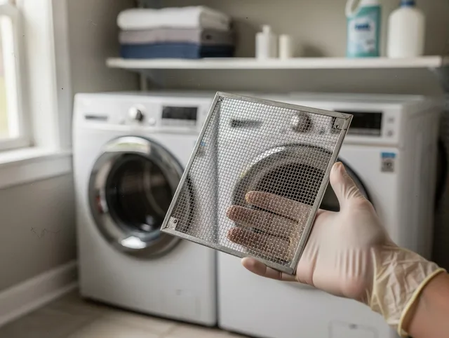 Miami Gardens Dryer Vent Cleaning specialist performing detailed lint trap cleaning service in Miami Gardens