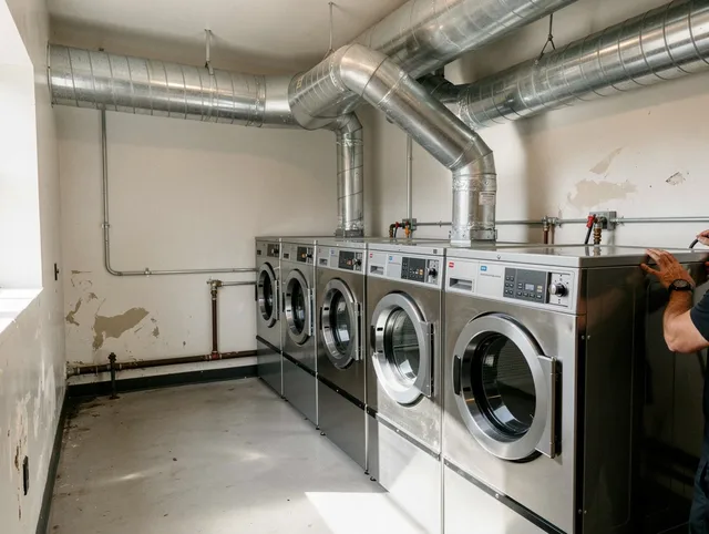 Miami Gardens Dryer Vent Cleaning team performing large-scale commercial dryer vent cleaning in Miami Gardens