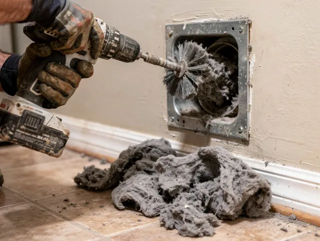 Certified Miami Gardens Dryer Vent Cleaning technician performing dryer vent cleaning in Miami Gardens