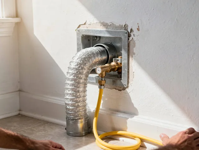 Miami Gardens Dryer Vent Cleaning certified technician performing specialized gas dryer vent cleaning in Miami Gardens